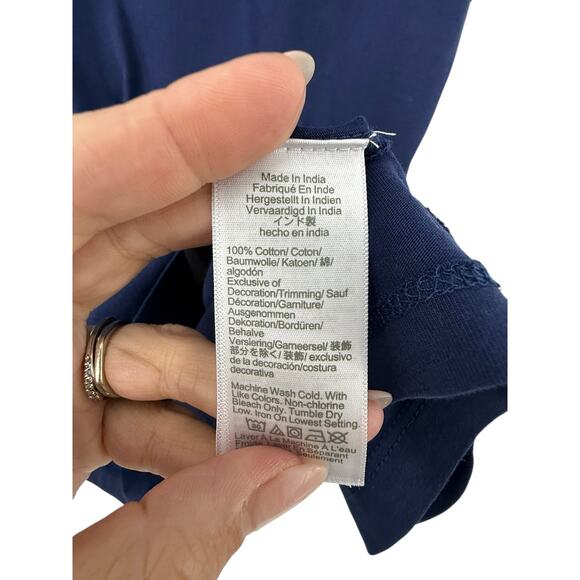 NEW J.Crew Collector Tee Embroidered cherry graphic Women XXL Blue Relaxed - Picture 5 of 8